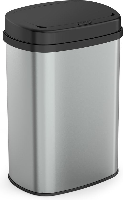 Bayt Poubelle - Poubelle 60 litres - Poubelle - Corbeille - Métal - Argent