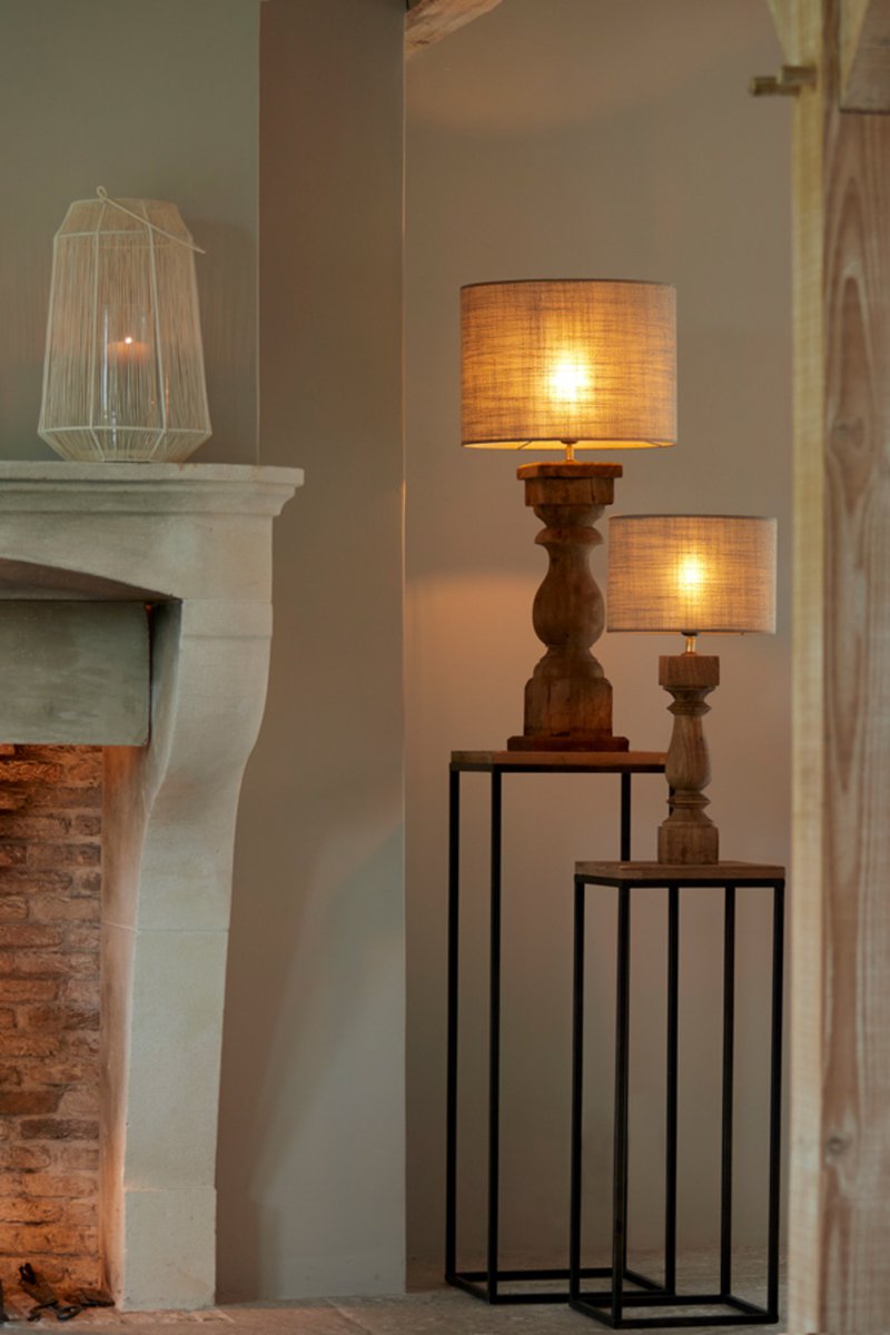 Light & Living Pied de lampe CUMANI - Bois Weather Barn - Marron - 10 x 10 x 38 cm