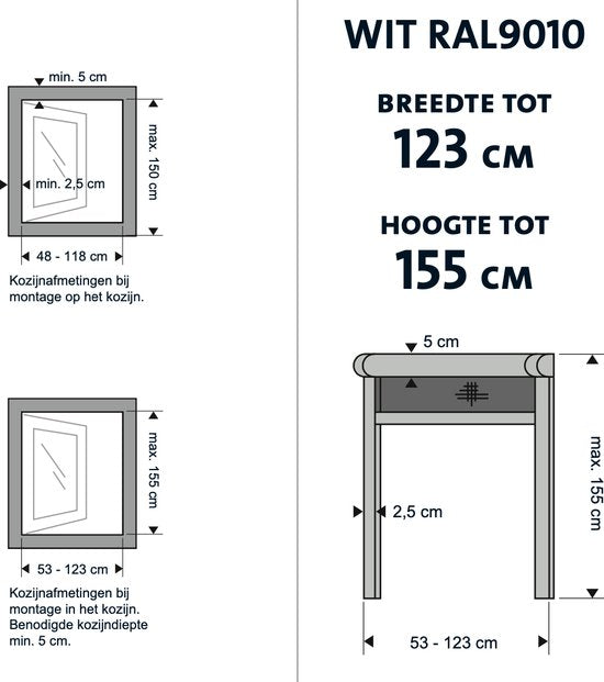 Bruynzeel Moustiquaire enroulable fenêtre s700 123x155 blanc