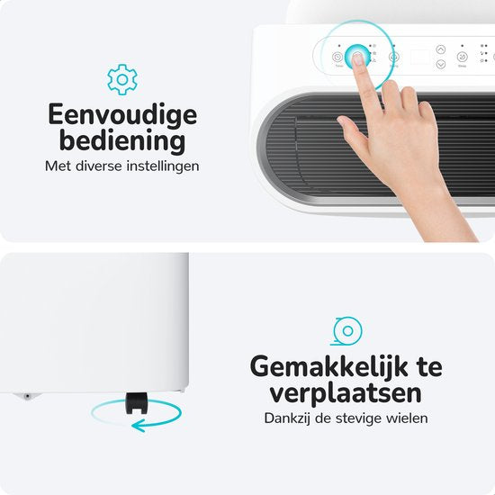 Climatiseur mobile Bloomfold - 12 000 BTU - 4 en 1 - Climatisation avec kits d'étanchéité pour fenêtres - Chambre à coucher - Salon - rafraîchir jusqu'à 35m².