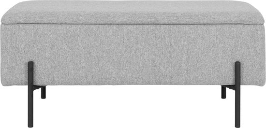 Banc Watford avec rangement gris clair, noir
