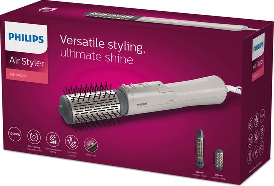 Philips Air Styler série 7000 – Brosse-sèche-cheveux – Pour des cheveux brillants, sains et pleins de volume – BHA710/00