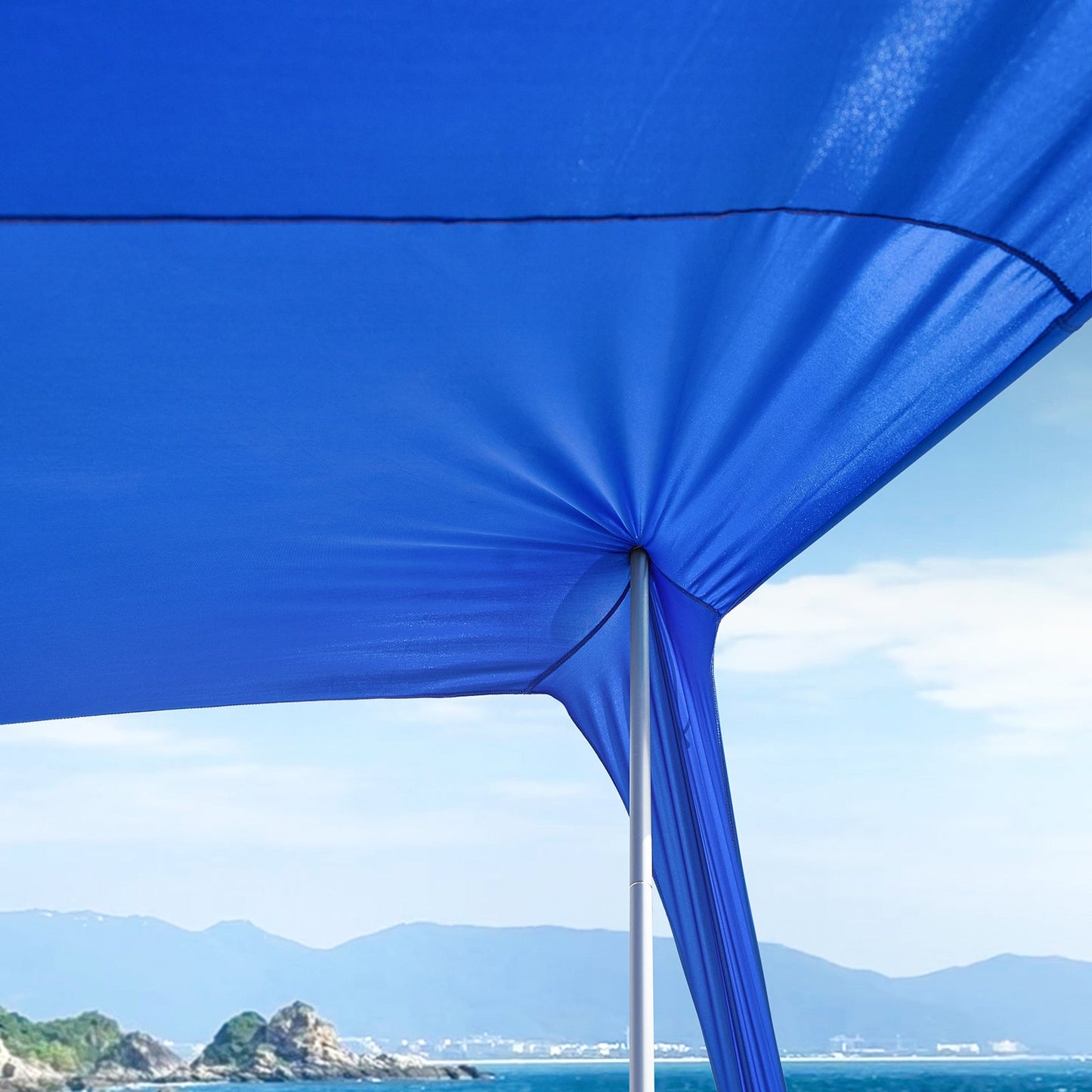 SoBuy OZT01-DB Maison de plage 300x300x200 cm, bleu royal, lycra/polyester, tente de plage portable avec poteaux et sac de transport