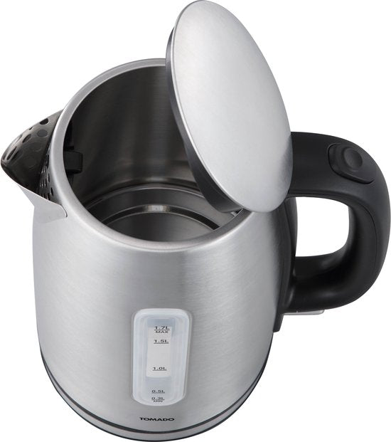 Tomado TWK1709S - bouilloire en acier inoxydable - capacité de 1,7 litre - 2200W - filtre anti-calcaire - indicateur de niveau d'eau