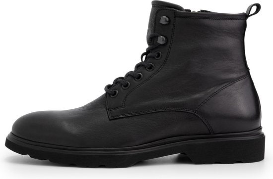 DenBroeck Foundry St. High chaussures à lacets pour hommes - Bottes doublées - Cuir noir