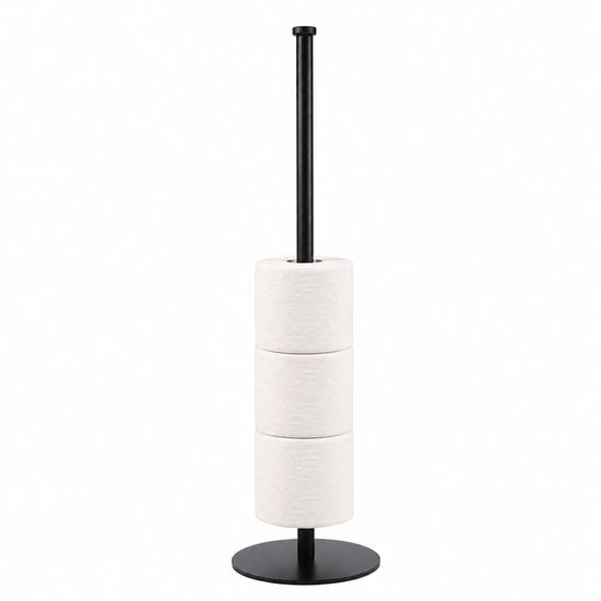 Porte-rouleau Duna - Porte-rouleau de WC - Porte-rouleau de toilettes - Sur pied - Sans perçage - Noir