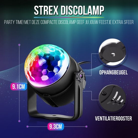 Strex Disco Lamp with Remote Control 2 STUKS - pour enfants et adultes - Party Lights - Disco Ball - Disco Light - Disco Lamp