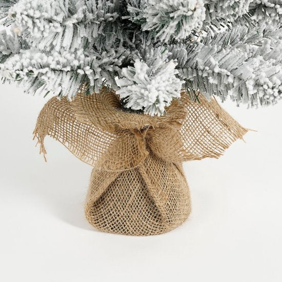 Black Box Trees Gerlos : sapin de Noël en toile de jute, vert givré, 30 L, TIPS 70, à piles et avec minuterie - h75xd36cm