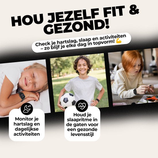 Denver Smartwatch Kids - Appel/SMS/Whatsapp - Pour Android & iOS - Podomètre - Activité du sommeil - Fréquence cardiaque, Moniteur de pression artérielle, Mode sport - SWK120B