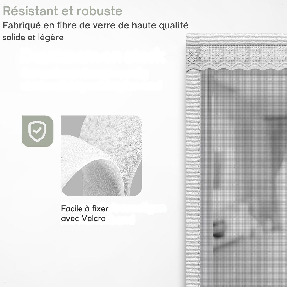 Rideau de Porte Deluxe O'DADDY FIBER - Moustiquaire Magnétique - Pour Nouvelles Constructions et Portes Standard - Installation Facile - 85x205 cm  - Moustiquaire Blanche