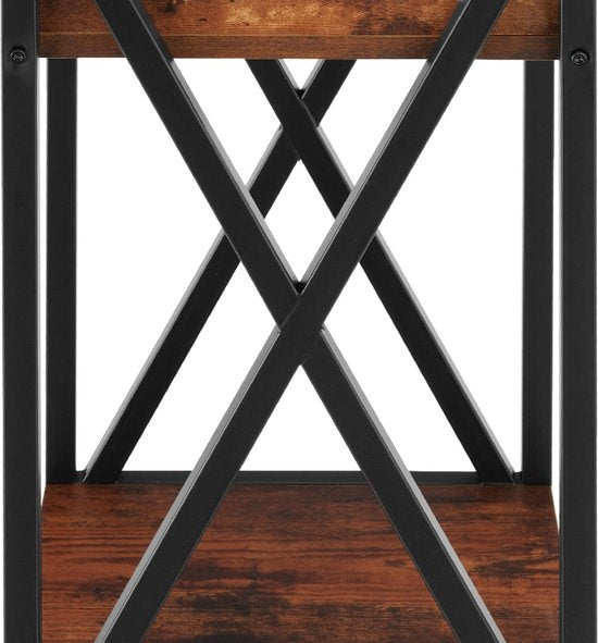 tectake® - Table d'appoint Dayton - industriel - brun foncé - 35 x 35 x 70,5 cm - 404451