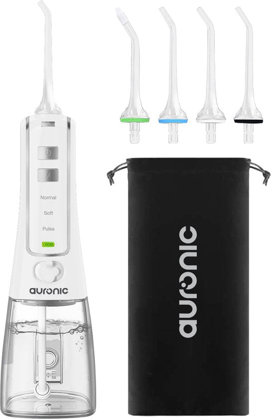 Auronic Water Flosser 300 ml - 4 Attaches - Blanc