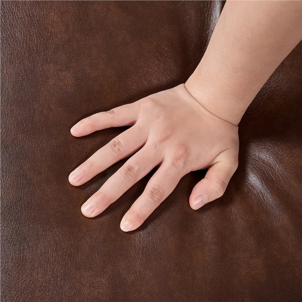 Fauteuil Yaheetech Vintage en simili cuir avec pieds en bois massif - Marron foncé - 78 x 67 x 79,5 cm