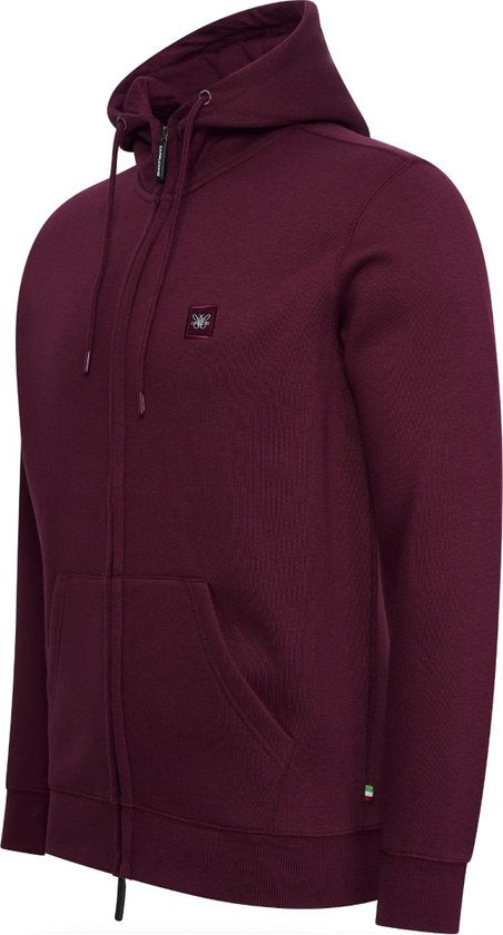 Cappuccino Italia - Gilet polaire à capuche zippée pour hommes - Rouge - Taille XL