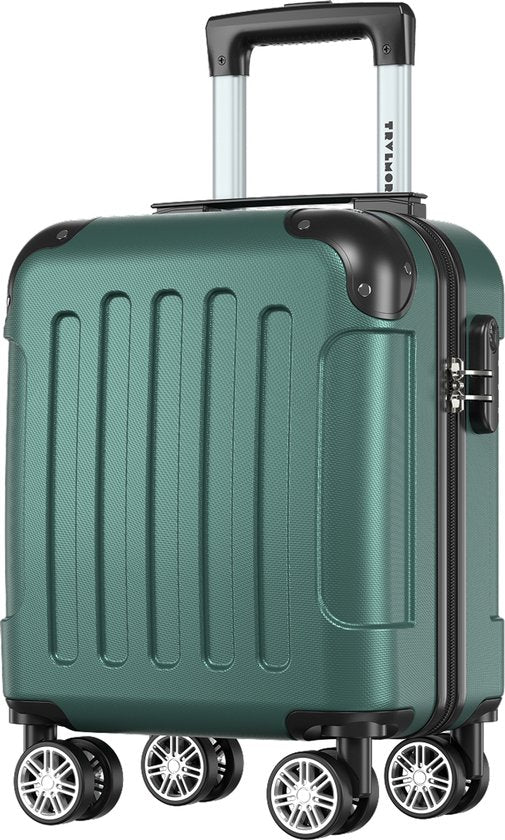 Valise cabine TRVLMORE - 40 x 30 x 20 cm - À placer sous le siège - 24 L - Serrure à combinaison - 4 roues - Vert foncé