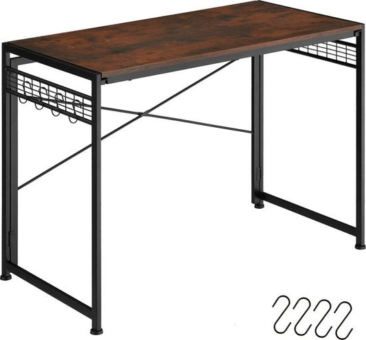 tectake® - Bureau pliant Paterson 102x51x77cm - brun foncé - 404660