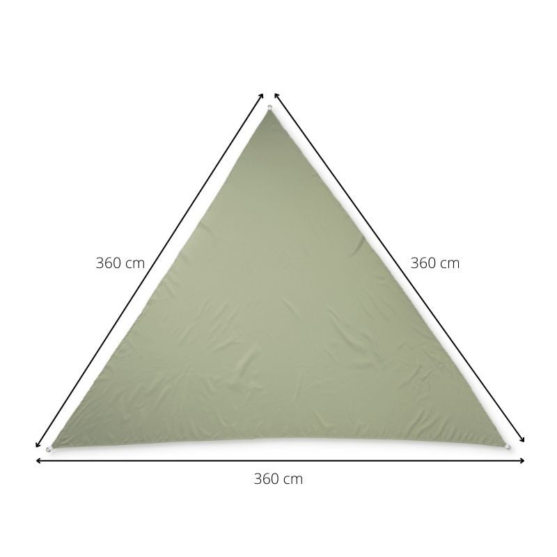 Toile d'ombrage triangulaire 360 x 360 x 360 - verte