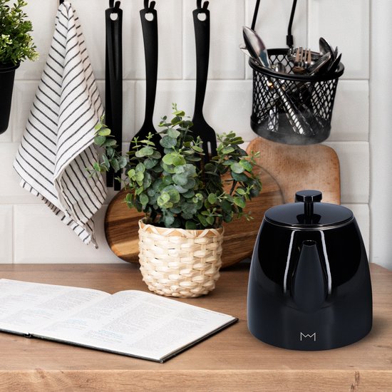 Vaja® Théière Juliette avec filtre - Double paroi - Théière 1.0L - Noir brillant