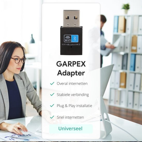 Garpex® Wireless USB WiFi Bluetooth Adapter - Dongle sans fil USB2.0 WiFi BT4.0 Adapter