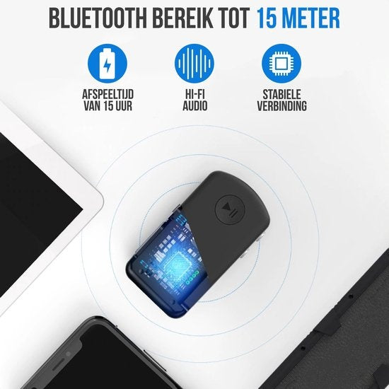 Strex Bluetooth Receiver - BT 5.0 - 3.5MM AUX - Récepteur Bluetooth - Appel mains libres - Récepteur audio Bluetooth - Bluetooth Car via AUX