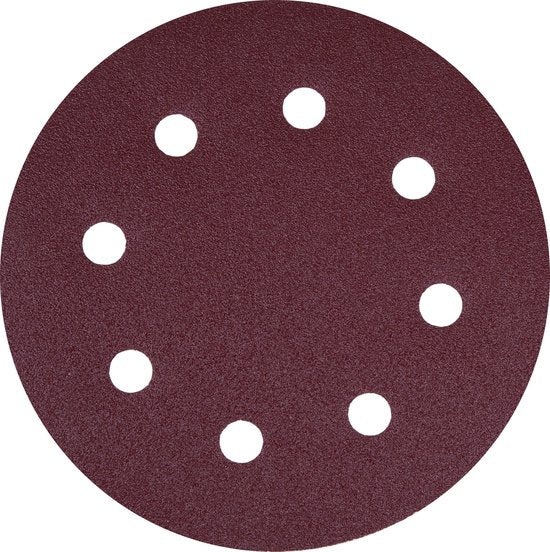 VONROC Jeu de papier de verre - 180MM - 25 pièces - Pour ponceuses - Fixation Velcro incluse