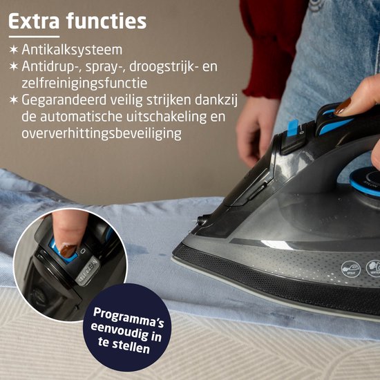 BREND BR-2232 Fer à vapeur sans fil avec base de chargement - Fonction vapeur verticale, anticalcaire et autonettoyante - Thermostat réglable - 200W