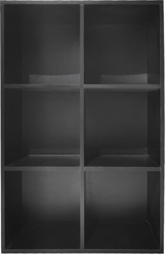 Armoire à compartiments Vakkie - Armoire de rangement à 6 compartiments ouverts - Bibliothèque - Armoire murale - Noir