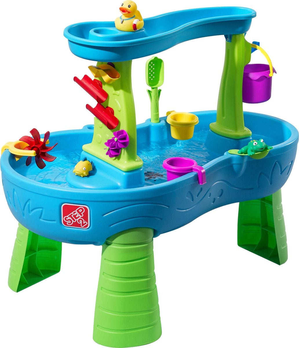 Step2 Rain Showers Splash Pond Water Table - Avec 13 pièces d'accessoires - Jouet d'eau pour enfant - Table d'activité avec eau pour jardin/extérieur