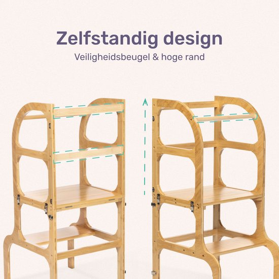 Tour d'apprentissage Qwali - Pliable - Aide culinaire - Tour d'apprentissage - Incassable - Montessori - Tours d'apprentissage - Pour les tout-petits