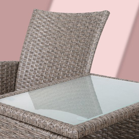 Banc de jardin Casaria Polyrattan - Coussin inclus - 143x55x88 cm Beige