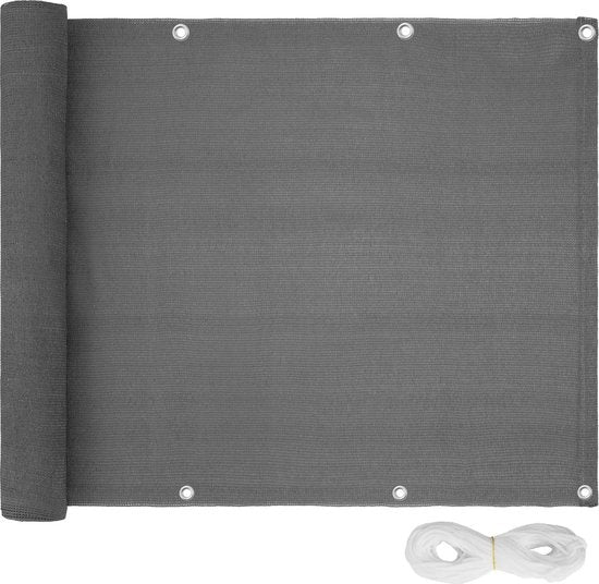 Tectake - Brise-vue de balcon - variante 2 gris 75 cm - 402878