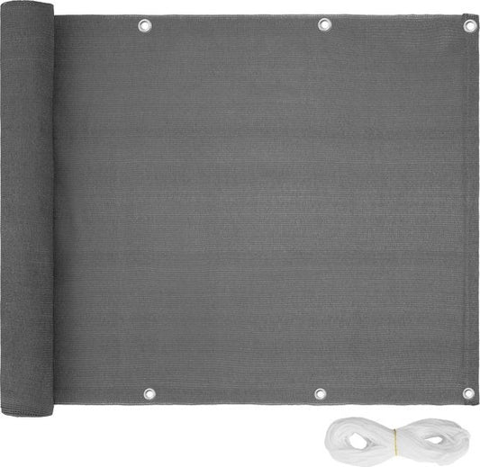 Tectake - Brise-vue de balcon - variante 2 gris 75 cm - 402878