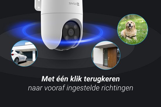 EZVIZ H8c Pro 3K – Caméra de sécurité extérieure Wi-Fi – Vision PTZ à 360° – Détection des personnes et des véhicules par IA – Vision nocturne en couleur et sirène – Audio bidirectionnel