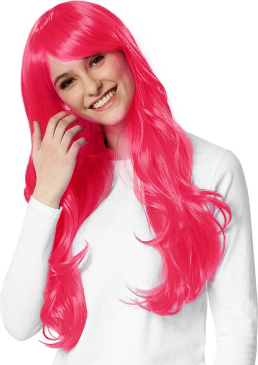 dressforfun - Perruque cheveux longs roses - costume de fête d'halloween costume de fête de carnaval costume de fête - 303628