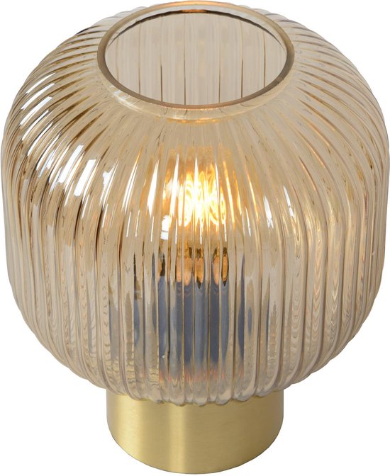 Lucide MALOTO - Lampe de table - Ø 20 cm - 1xE27 - Ambre