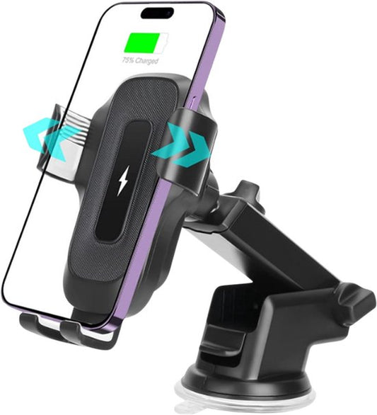 Supports de téléphone Podec pour voiture - Avec ventouse - Chargeur sans fil 15W - Pour grille d'aération