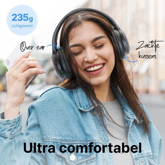 Unitone Focus Headphones Wireless - Active Noise Cancelling - Bluetooth - Over-ear - Convient à Apple et Android