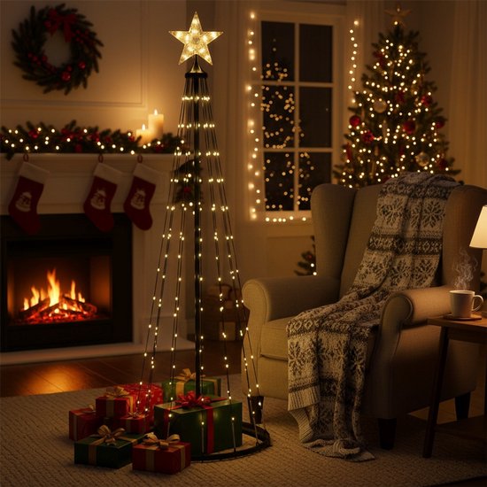 Arbre de Noël extérieur LED 150 cm avec 154 LED blanc chaud