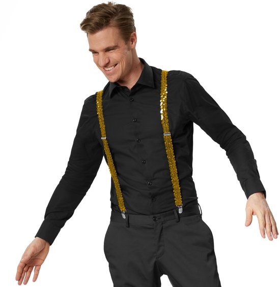 Bretelles à paillettes Dressforfun - déguisement carnaval - Doré