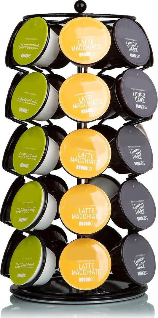 KitchenBrothers Porte-capsules - Dolce Gusto - 35 tasses - Pivotant - Noir
