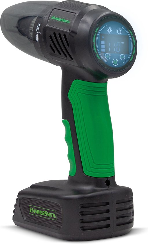 Hammersmith AirStorm - Aspirateur à main sans fil et compresseur d'air avec voyant SOS et kit d'accessoires complet - Gonfler les pneus de voiture - Vérifier la pression des pneus - Aspirateur et pompe pour voiture - Édition vente par correspondance