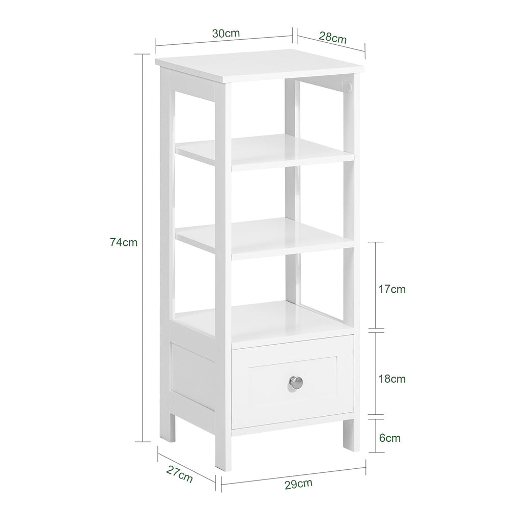 SoBuy Meuble haut latéral - Meuble de rangement de bureau - Max. 45KG - 30 x 28 x 74 cm - Blanc
