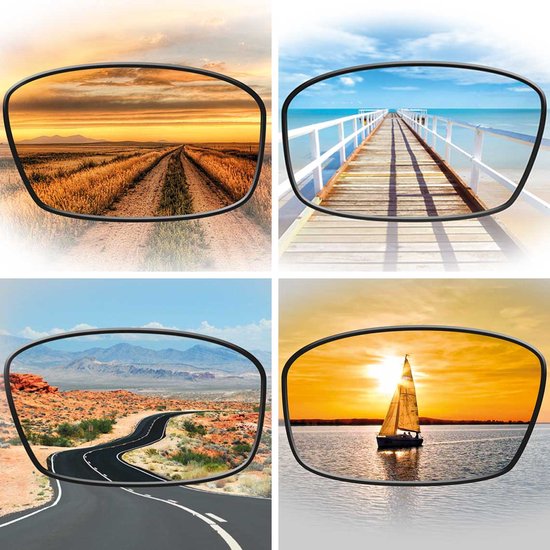 Lunettes de soleil HD Polar View , 2x noir, 1x marron - Unisex - Lunettes de soleil polarisées - avec 1x étui de rangement rigide