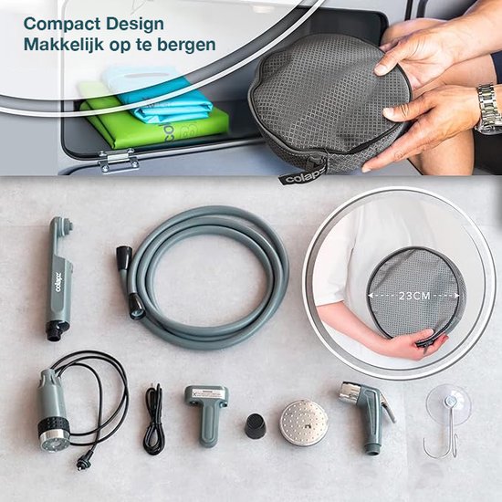 Douche de camping rechargeable Colapz à batterie, douche d'extérieur portable pour chiens, voiture et camping-car, avec sac de transport inclus, accessoires pour camping-car