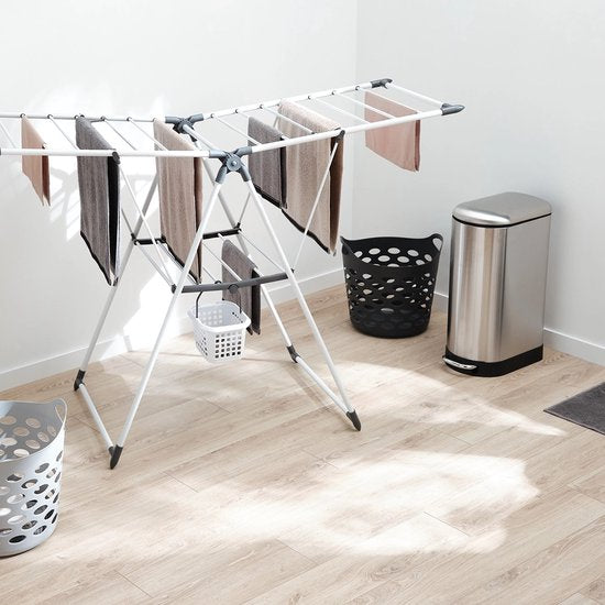 5Five Poubelle à pédale Ariane - argent - acier inoxydable - 30 litres - 42 x 25 x 62 cm - cuisine