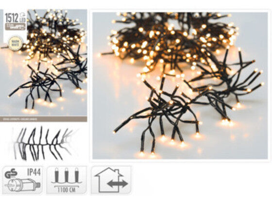 Guirlande de Noël - 11 mètres - microcluster - 1512LED - Pour l'intérieur ET l'extérieur