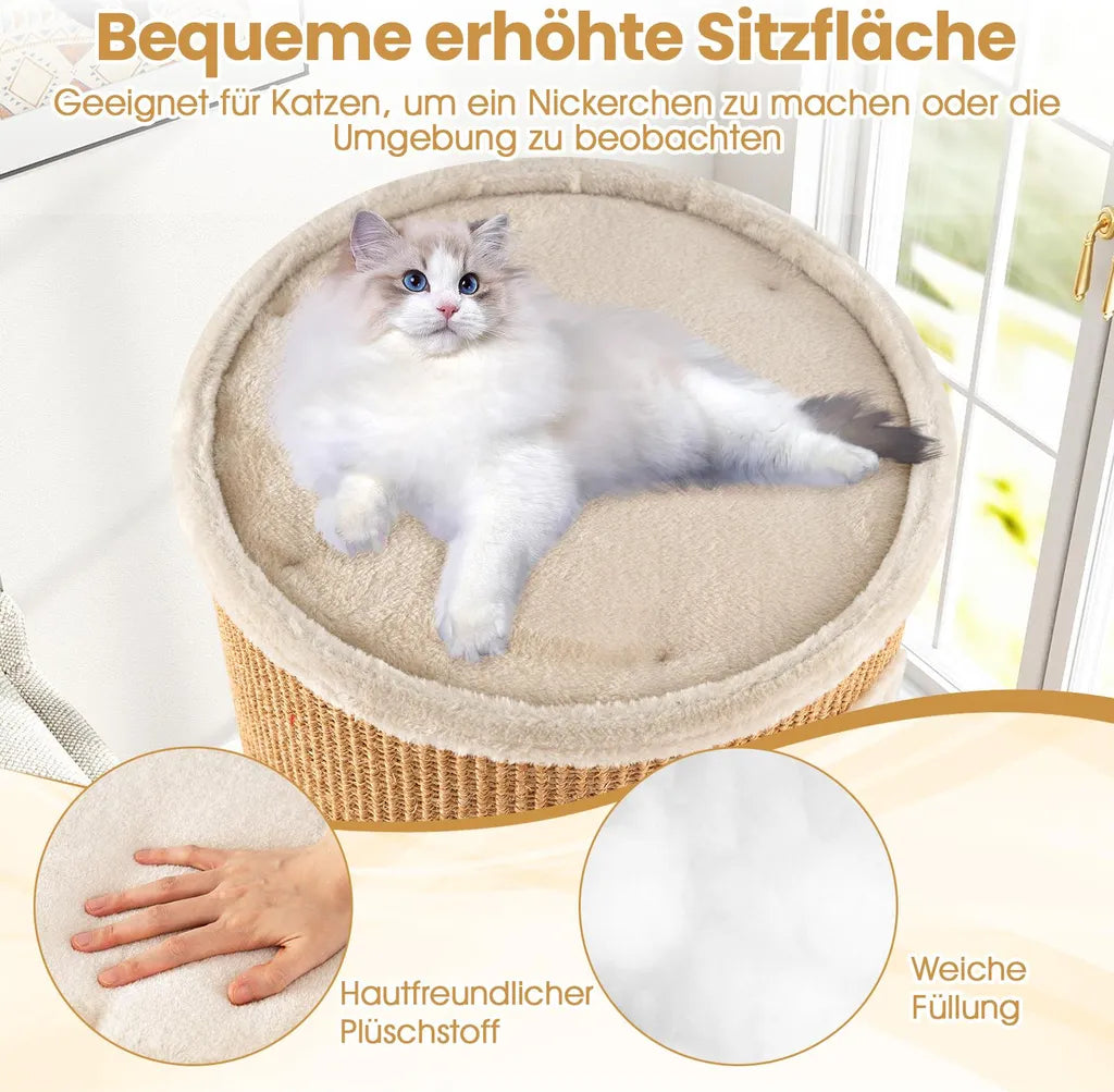 Coast Krabton 4 couches – Maison pour chat avec 3 niches et surface à griffer en sisal Ø 36 x 59,5 cm