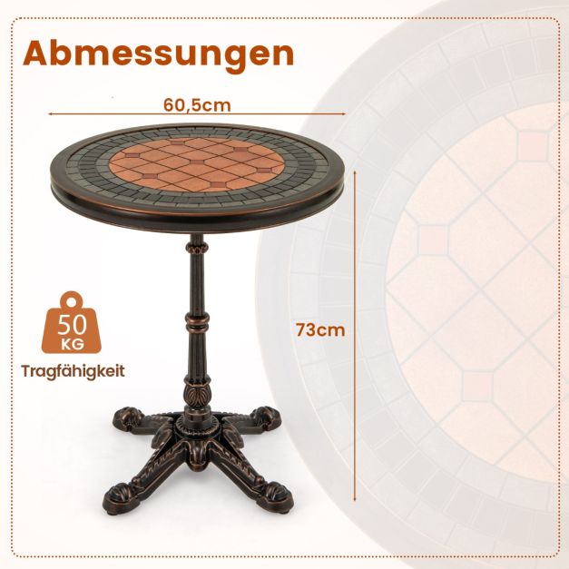 Coast Round Bistro Table - Table de jardin en fonte d'aluminium Ø60.5 x 73 cm - Bronze
