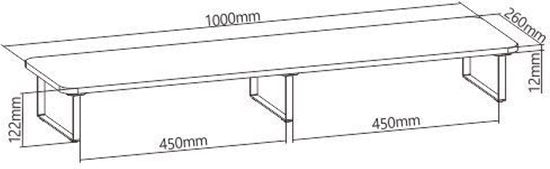 Support d'affichage pour moniteur en hauteur - 100 cm de large