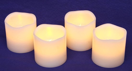 Bougies LED 5 x 7 cm - lot de 4 - avec minuterie - blanches